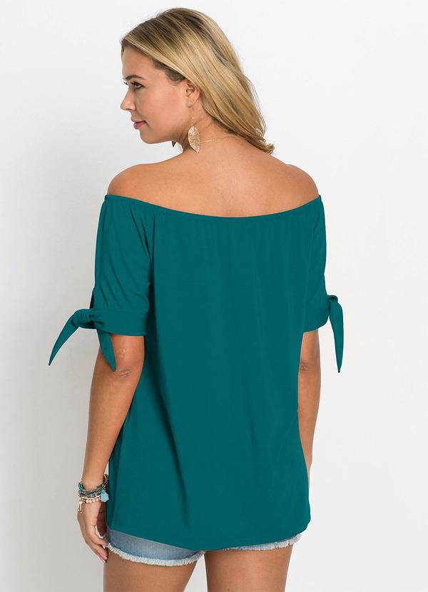 bonprix - Blusa Ombro a Ombro Azul Pétroleo 2