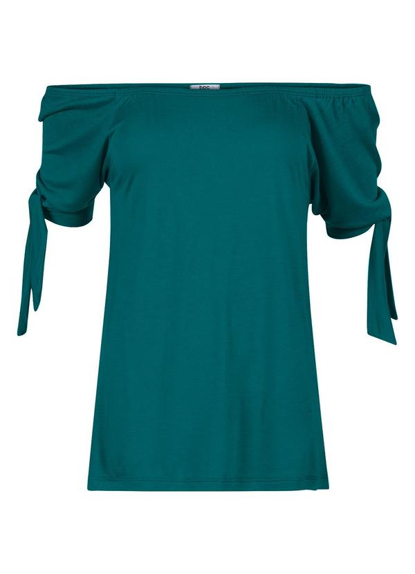 bonprix - Blusa Ombro a Ombro Azul Pétroleo 4