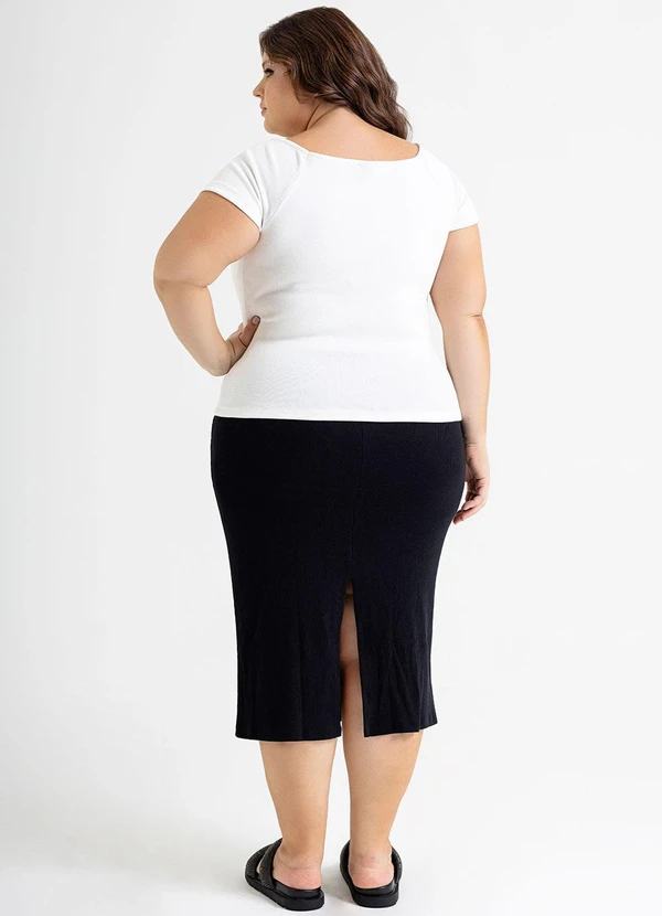 Just Basic - Blusa Ombro a Ombro Básica em Ribana Off White 8