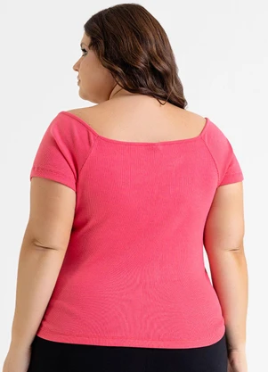 Just Basic - Blusa Ombro a Ombro Básica em Ribana Vermelho - JUST BASIC
