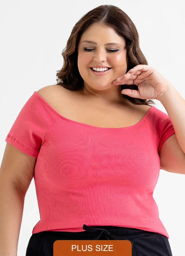 Just Basic - Blusa Ombro a Ombro Básica em Ribana Vermelho 5