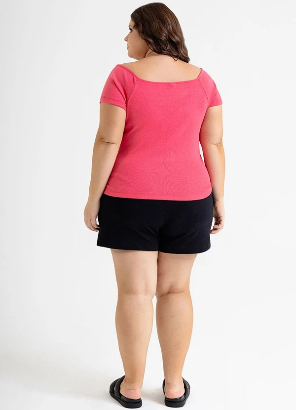 Just Basic - Blusa Ombro a Ombro Básica em Ribana Vermelho 8