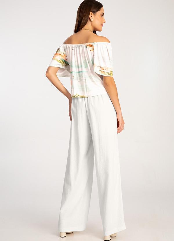 Lunender - Blusa Ombro a Ombro em Malha Viscose Off White 4