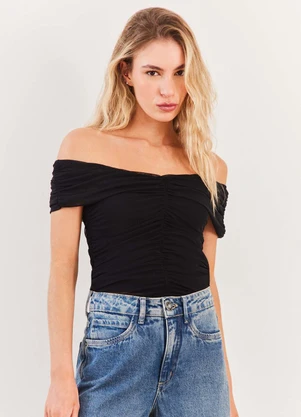 Sofie - Blusa Ombro a Ombro em Tule Franzido Urban Codes - - SOFIE