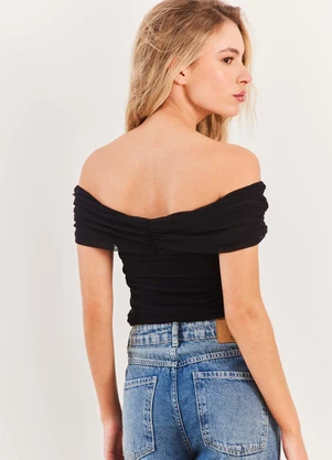 Sofie - Blusa Ombro a Ombro em Tule Franzido Urban Codes - - SOFIE