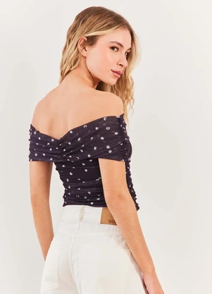 Sofie - Blusa Ombro a Ombro em Tule Franzido Urban Codes - - SOFIE