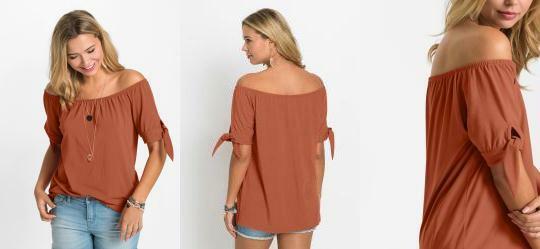 Blusa Ombro a Ombro Ferrugem