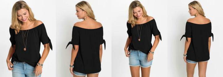 Blusa Ombro a Ombro Preta