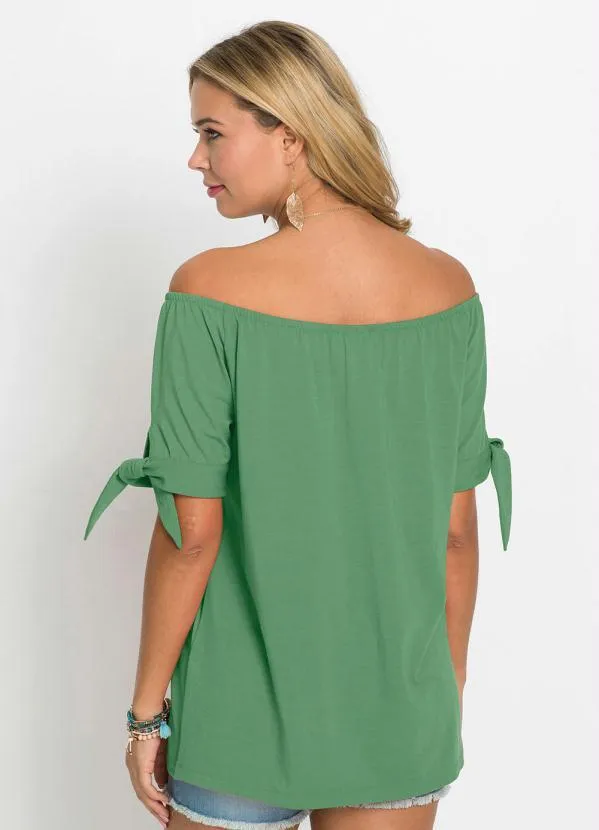 bonprix - Blusa Ombro a Ombro Verde 3