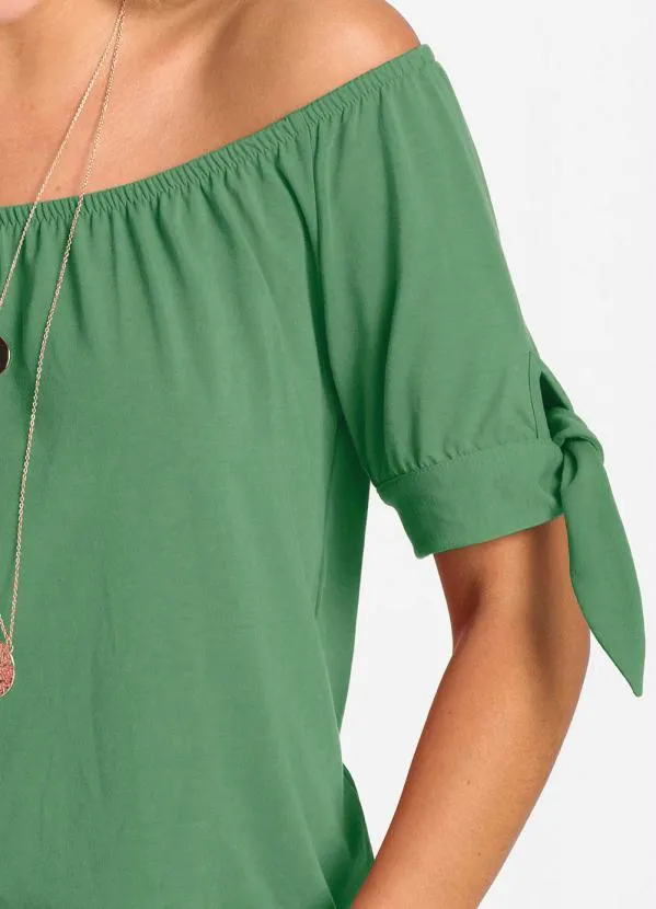 bonprix - Blusa Ombro a Ombro Verde 2
