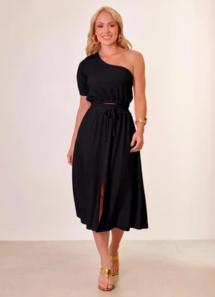 Naguchi - Blusa Ombro So Bordada Preto  - NAGUCHI