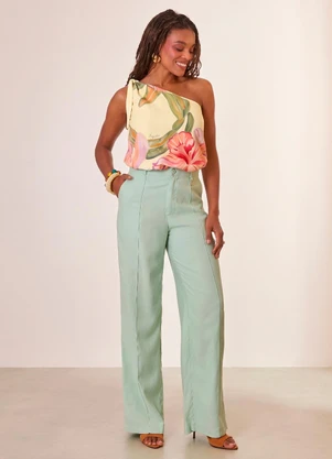 Naguchi - Blusa Ombro So Estampa Exclusiva Amarelo Vanilla - NAGUCHI