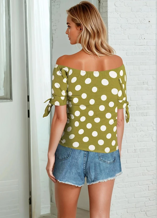 bonprix - Blusa Poá Verde em Malha de Viscose 4