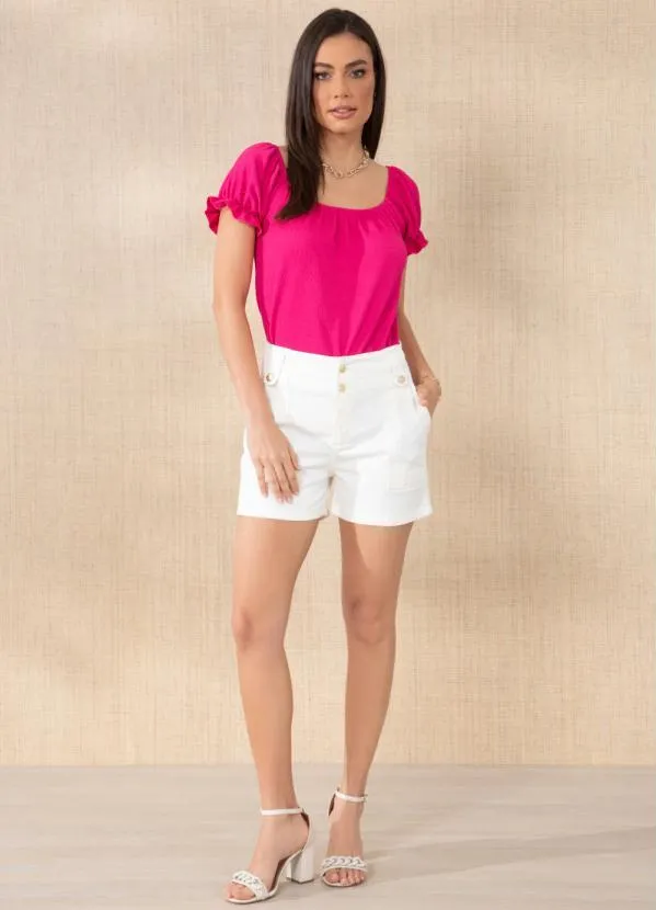 Quintess - Blusa Rosa Ombro a Ombro 5