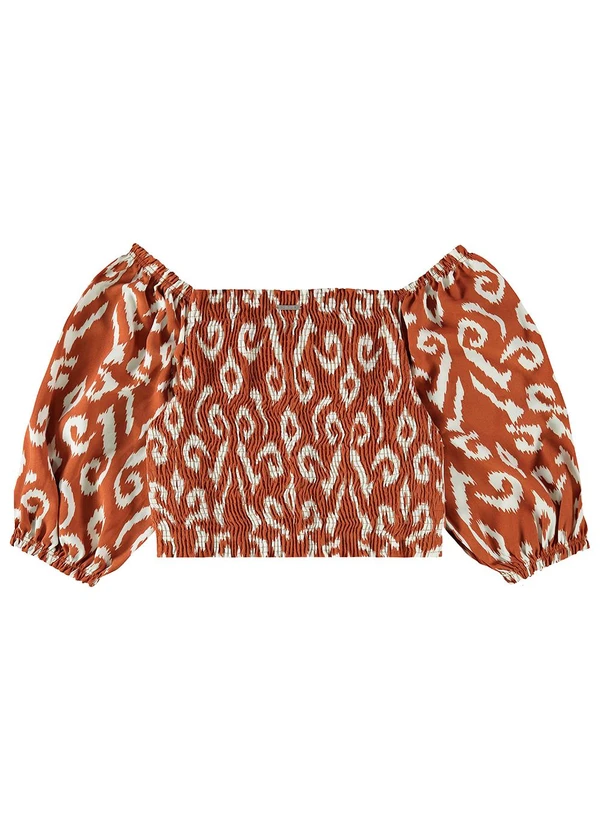 Enfim - Blusa Terracota Ciganinha Animal Print 4