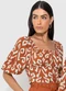 Enfim - Blusa Preto Ciganinha Animal Print - variação: Terracota