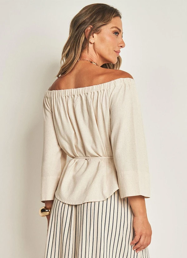 Doce Trama - Camisa Ombro a Ombro  Branco 2