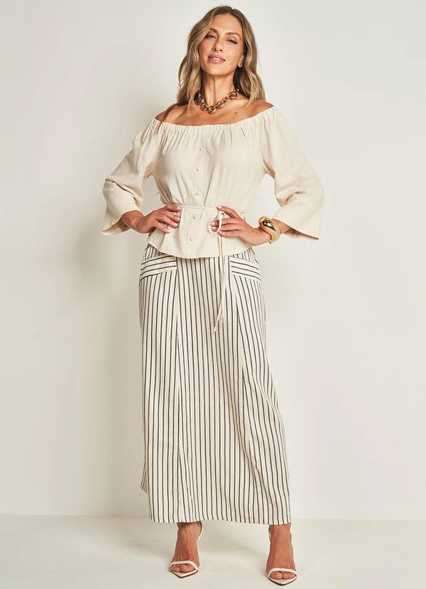 Doce Trama - Camisa Ombro a Ombro  Branco 3