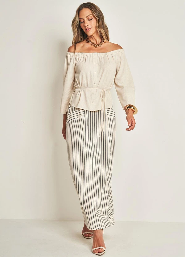 Doce Trama - Camisa Ombro a Ombro  Branco 5