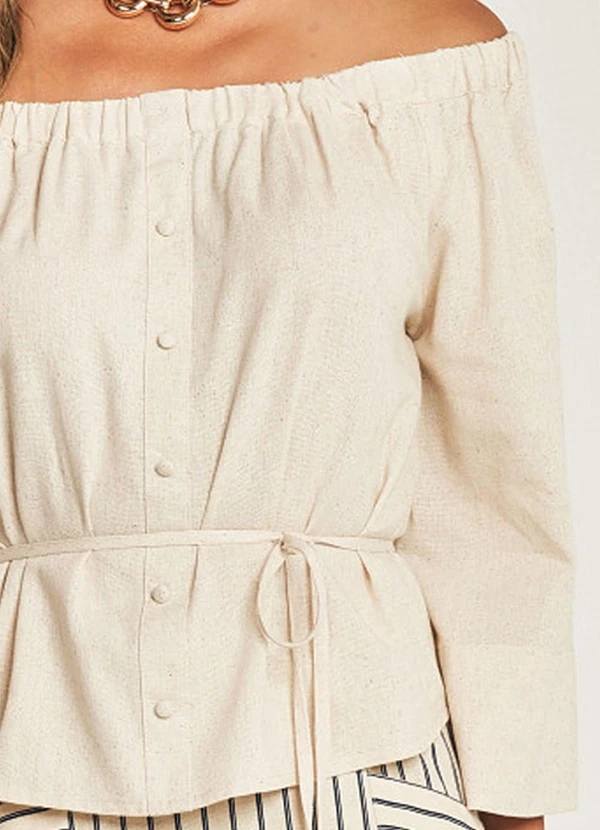 Doce Trama - Camisa Ombro a Ombro  Branco 6