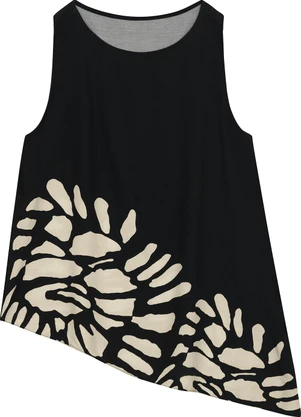 Malwee - Blusa Abstrata Assimétrica Preto - MALWEE