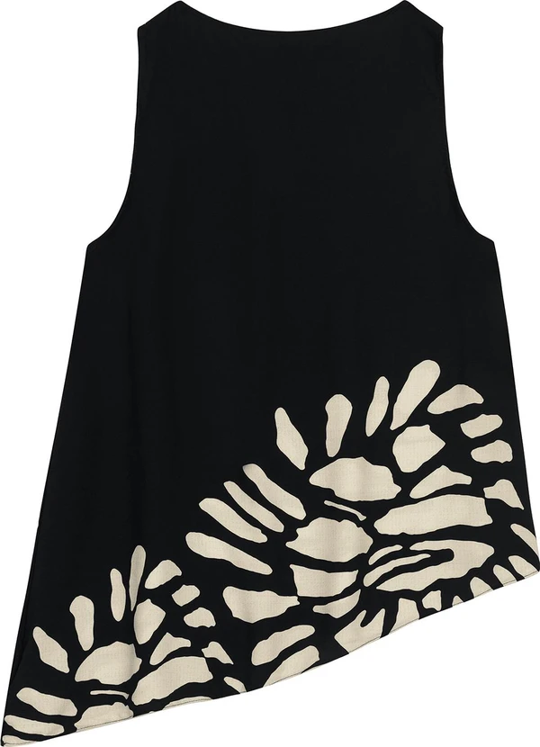 Malwee - Blusa Abstrata Assimétrica Preto 2