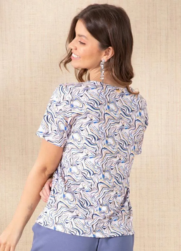 Quintess - Blusa Abstrato Color com Recorte Vazado 2