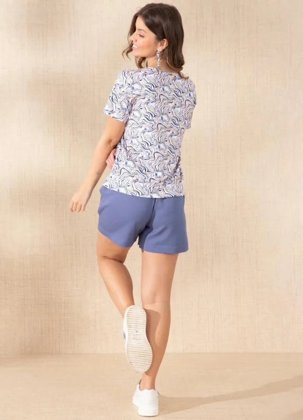 Quintess - Blusa Abstrato Color com Recorte Vazado 4