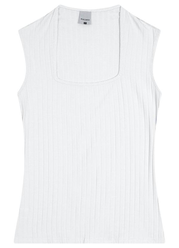 Malwee - Blusa Ajustada Canelada Branco