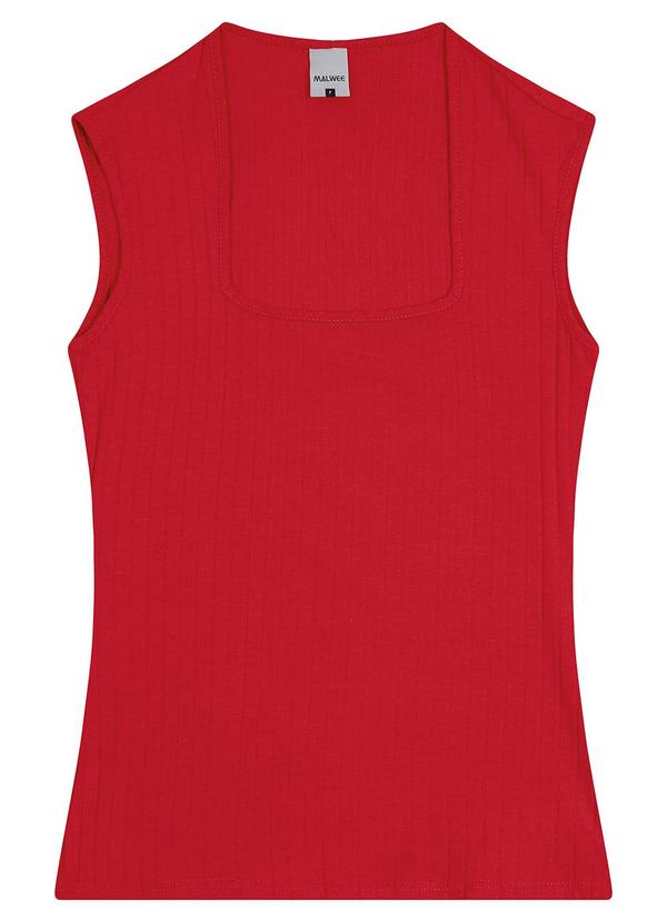 Malwee - Blusa Ajustada Canelada Vermelho