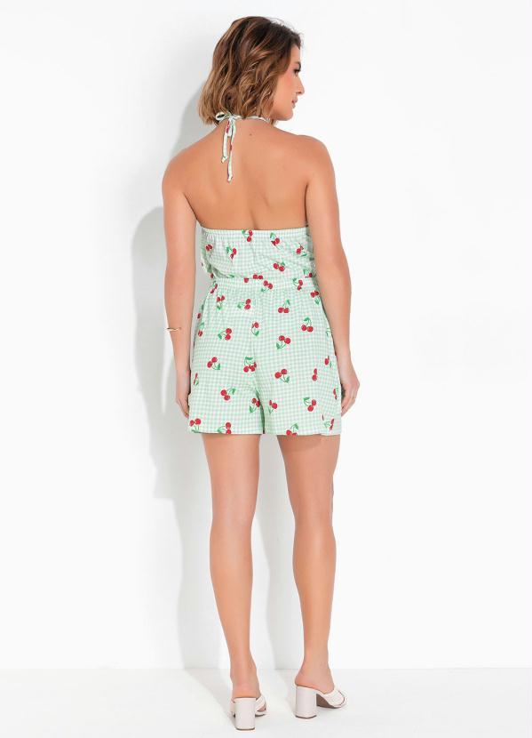 Outlet - Blusa Alças para Amarrar com Babado Verde 5