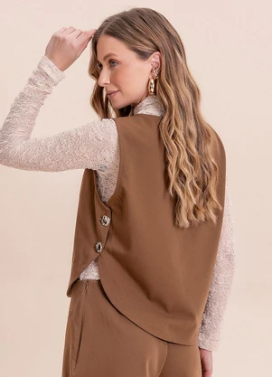 Angel - Blusa Alfaiataria Marrom - ANGEL