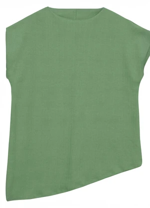Malwee - Blusa Alongada Texturizada Verde Menta - MALWEE