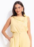 Blusa Amarelo em Tecido de Alfaiataria