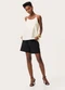 Enfim - Blusa Ampla Acetinada Texturizada Preto - variação: Branco