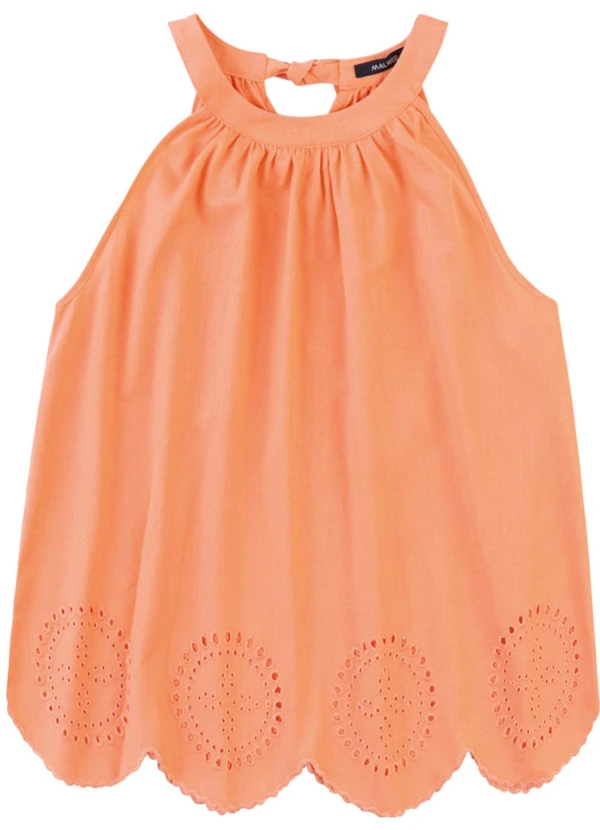 Malwee - Blusa Ampla Bordada Laranja Claro 3