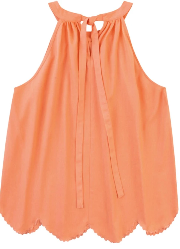 Malwee - Blusa Ampla Bordada Laranja Claro 4