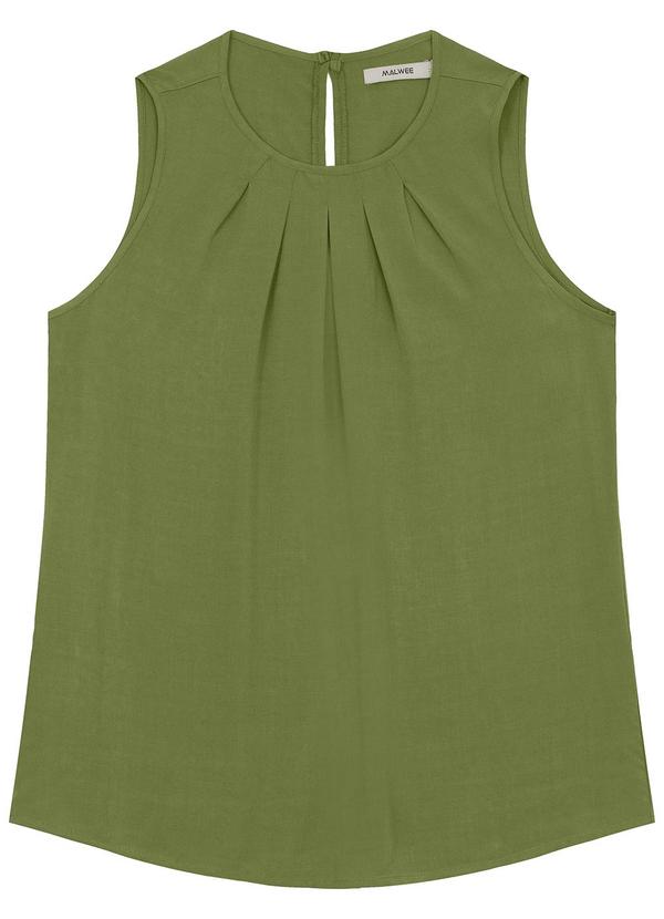 Malwee - Blusa Ampla com Pregas Verde Militar 2