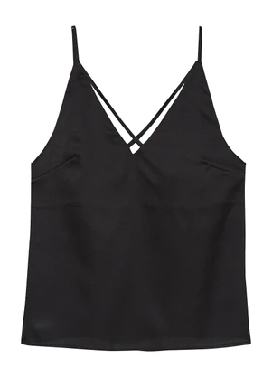 Enfim - Blusa Ampla em Cetim Preto - ENFIM