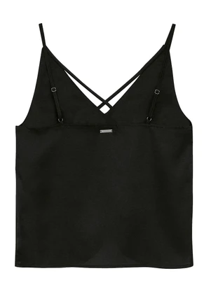 Enfim - Blusa Ampla em Cetim Preto - ENFIM