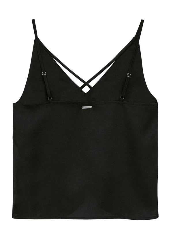 Enfim - Blusa Ampla em Cetim Preto 2
