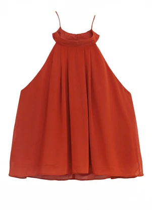 Enfim - Blusa Ampla em Crepe Terracota - ENFIM