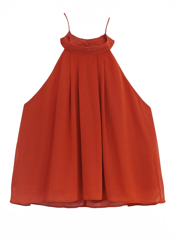Enfim - Blusa Ampla em Crepe Terracota