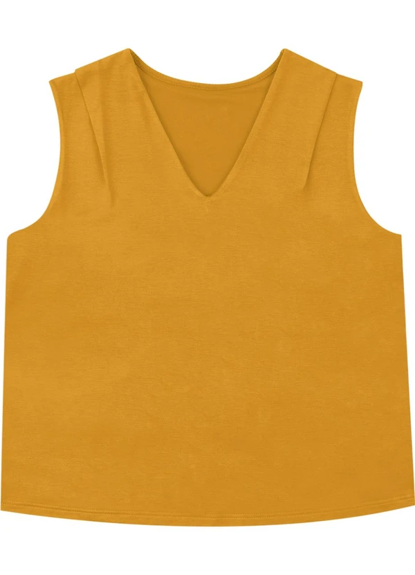 Malwee - Blusa Ampla em Moletinho Amarelo Mostarda 3