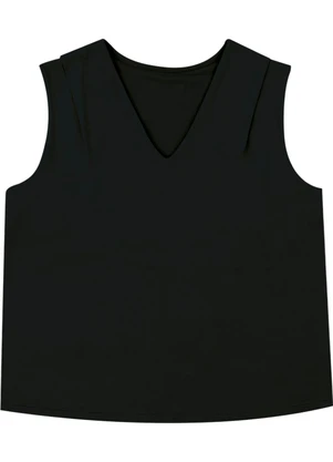 Malwee - Blusa Ampla em Moletinho Preto - MALWEE