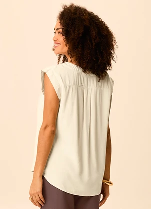 Malwee - Blusa Ampla em Viscose Off White - MALWEE