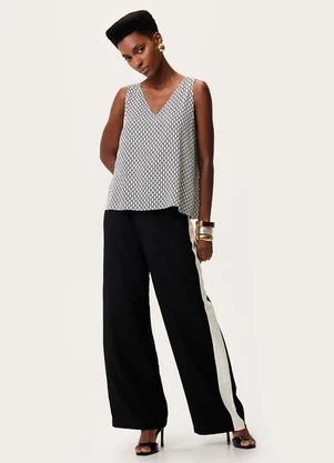 Enfim - Blusa Ampla Geométrica Branco - ENFIM