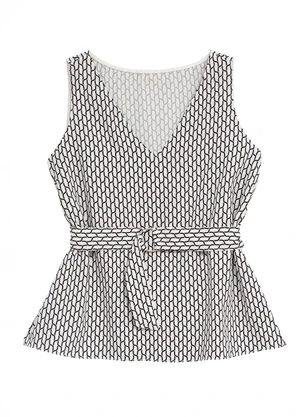 Enfim - Blusa Ampla Geométrica Branco - ENFIM