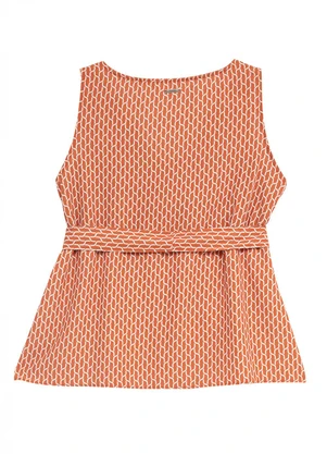 Enfim - Blusa Ampla Geométrica Laranja - ENFIM