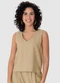 Malwee - Blusa Ampla Sarjada Decote "V" Cáqui - variação: Cáqui